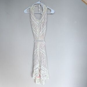 Olivaceous Cream Lace Backless Dress Size Medium.